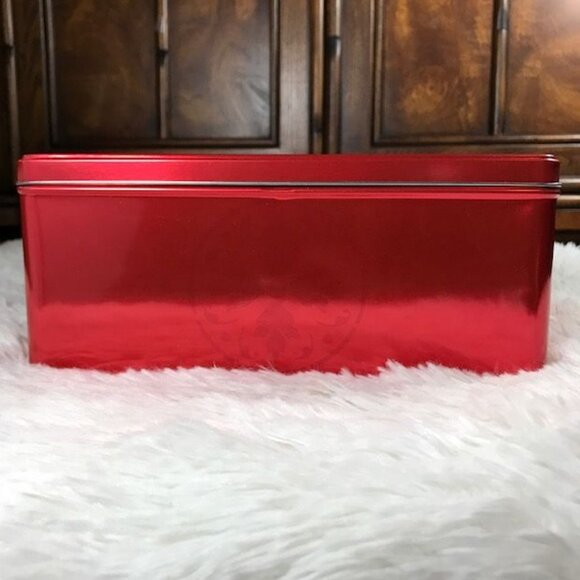 Gold Metal Cage Ornament & Red Medallion Square Tin Set - Picture 11 of 13